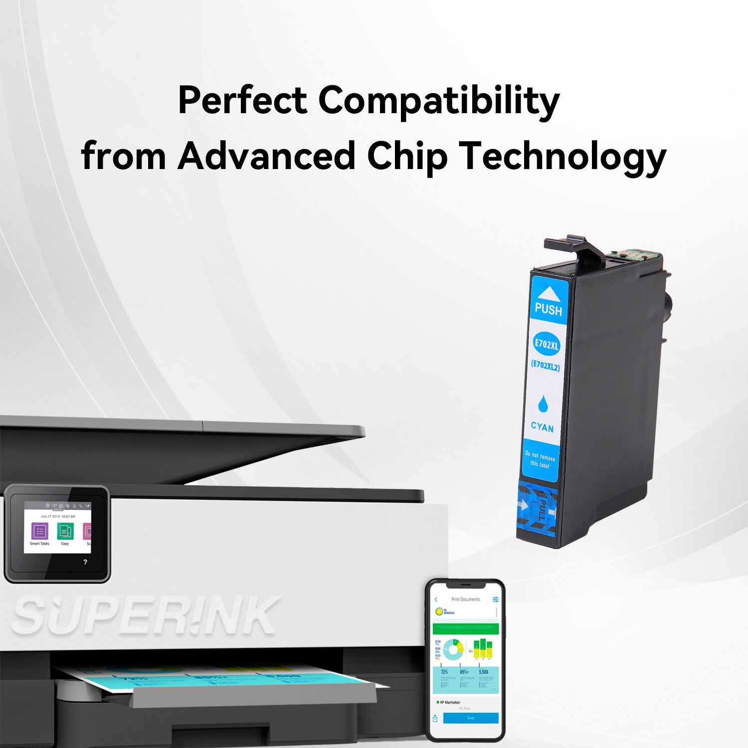 Compatible Epson T702XL220 Cyan Ink Cartridge