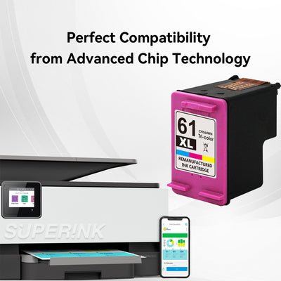 Compatible HP 61XL (CH564WN) Ink Cartridge Tri-Color by Superink