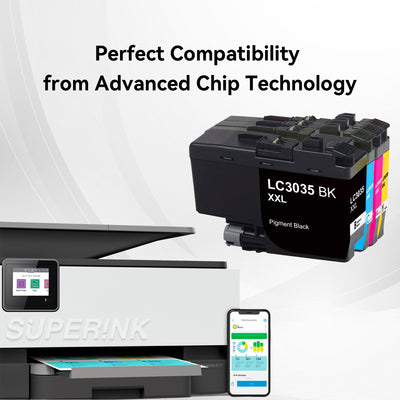 Compatible Brother LC3035 XXL Combo Ink Cartridge BK/C/M/Y by Superink