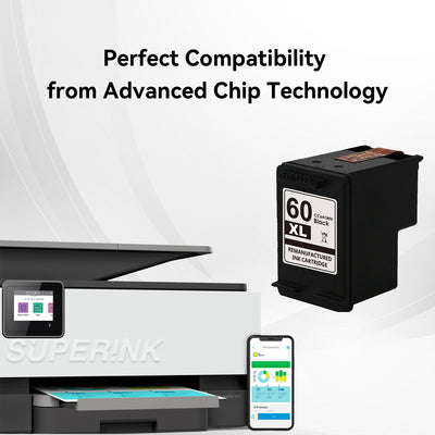 Compatible HP 60XL Black Inkjet Cartridge (CC641WC) By Superink