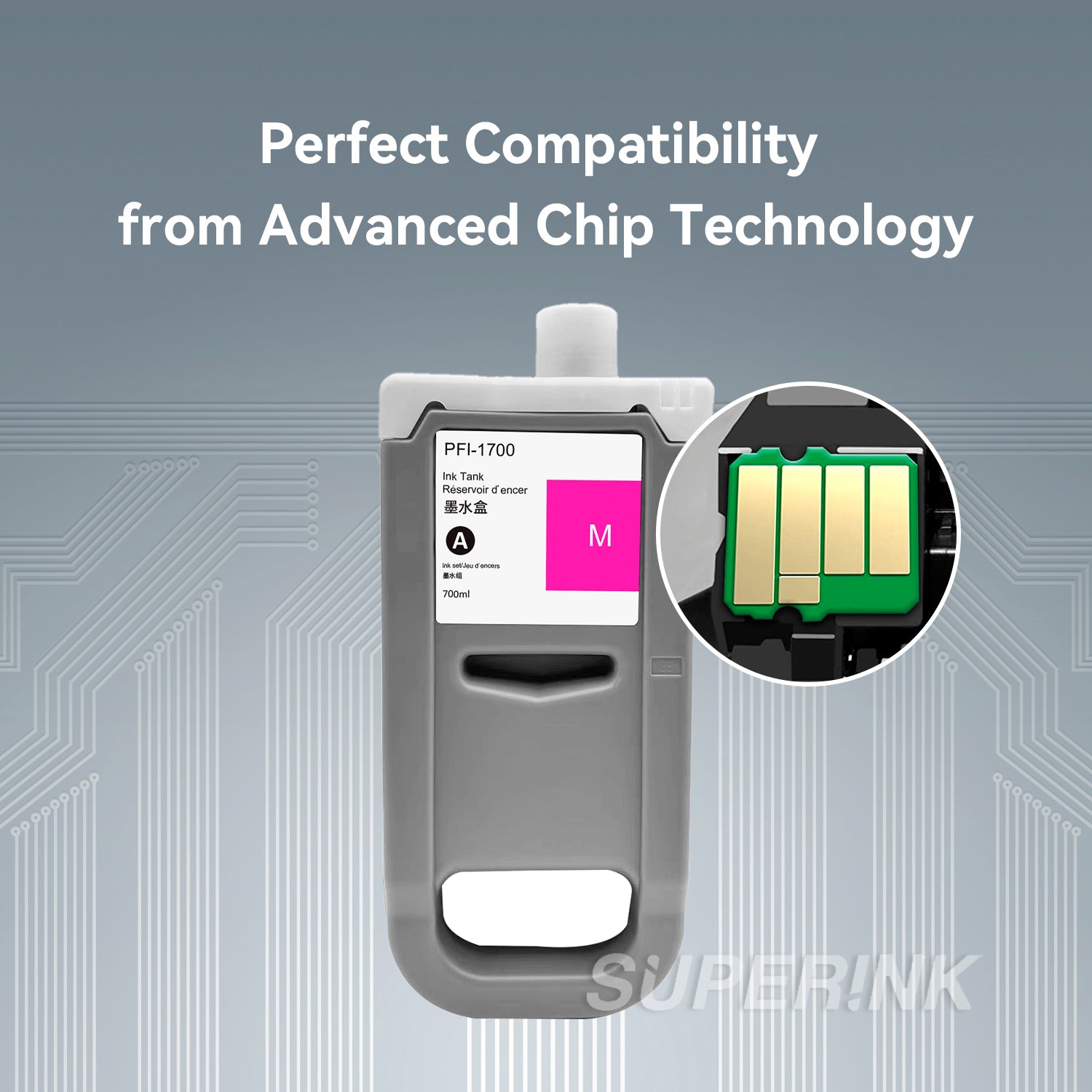 Compatible Canon PFI-1700 Magenta Ink Cartridge By Superink