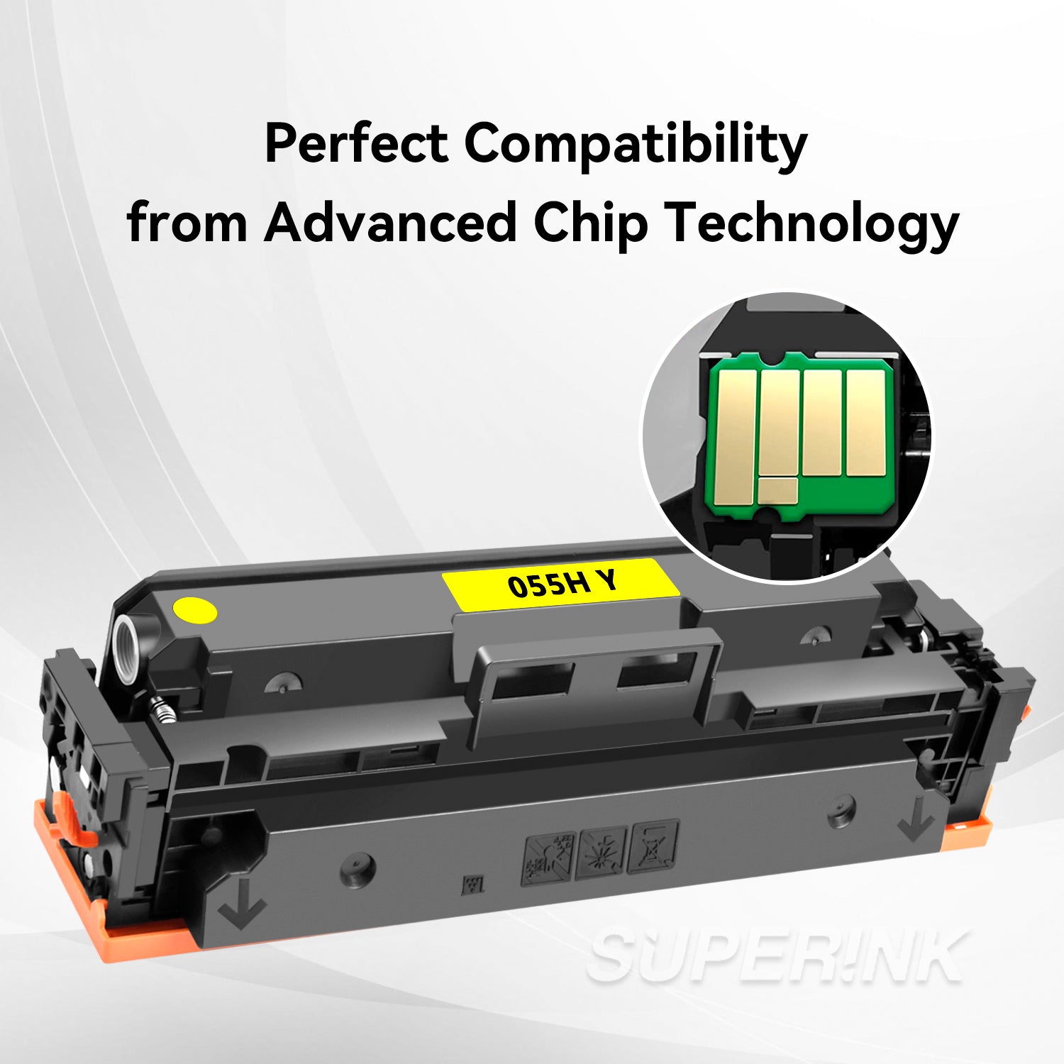Compatible Canon 055H With Chip Yellow Toner By Superink
