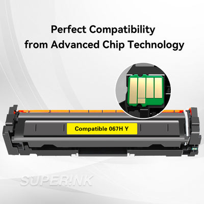 Compatible Canon 067H Yellow Toner Cartridge With Chip High Yield By Superink