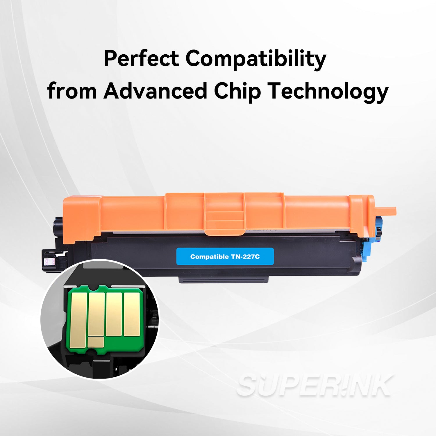 Compatible TN227 Cyan Toner Cartridge WITH CHIP by Superink