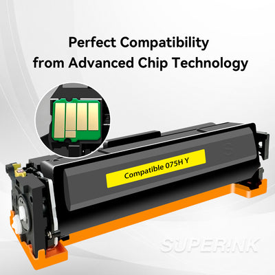 Compatible Canon 075H 075 Yellow Toner Cartridge High Yield