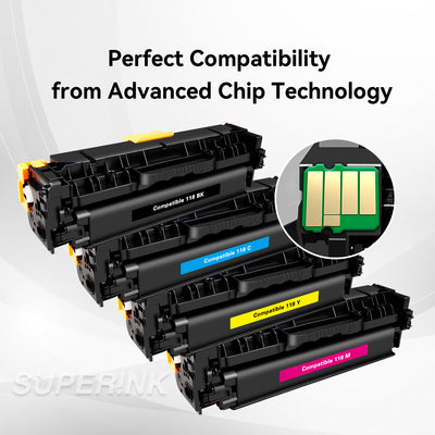 Compatible Canon 118 Toner Cartridge Combo BK/C/M/Y By Superink