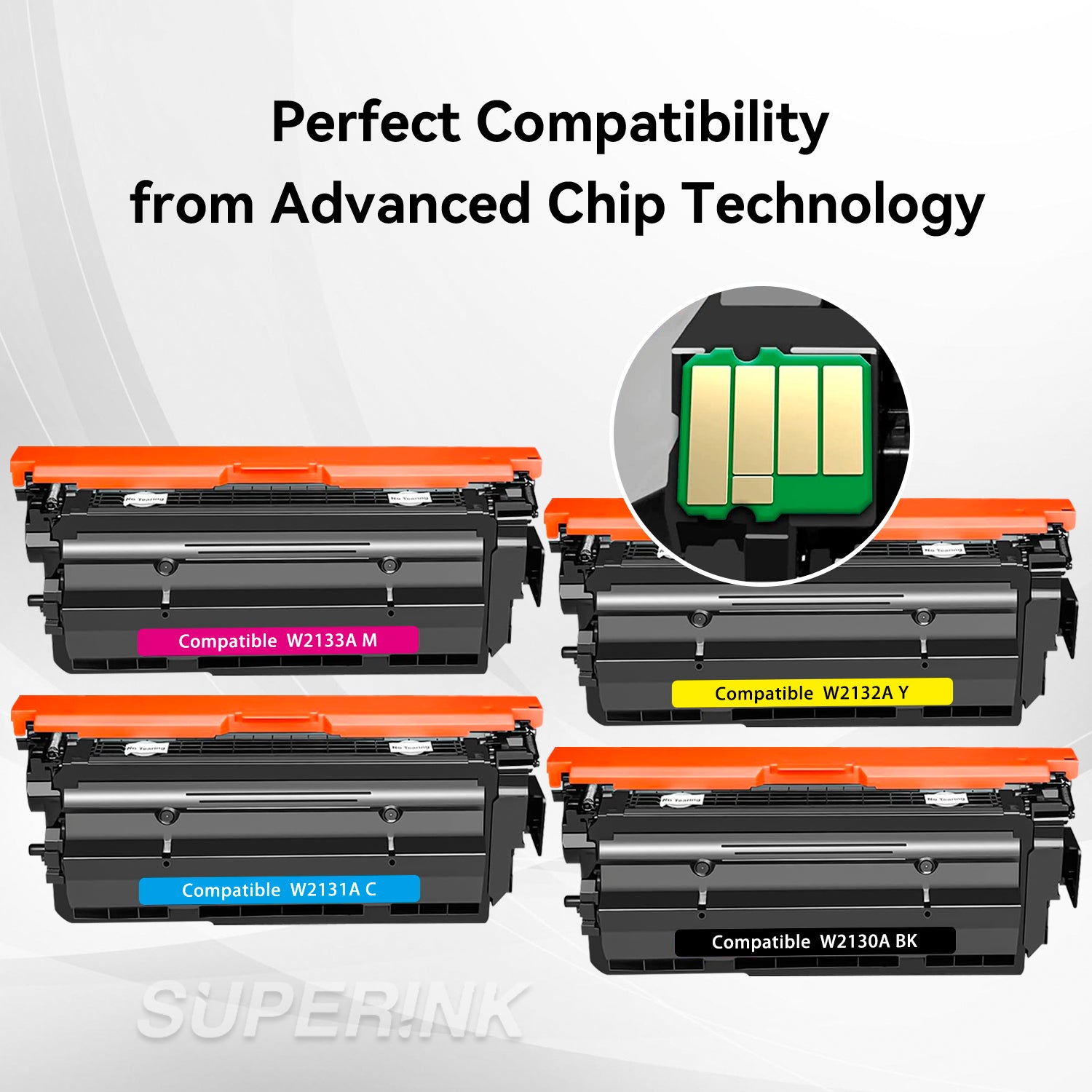 Compatible HP 213A With Chip Toner Cartridge Set By Superink