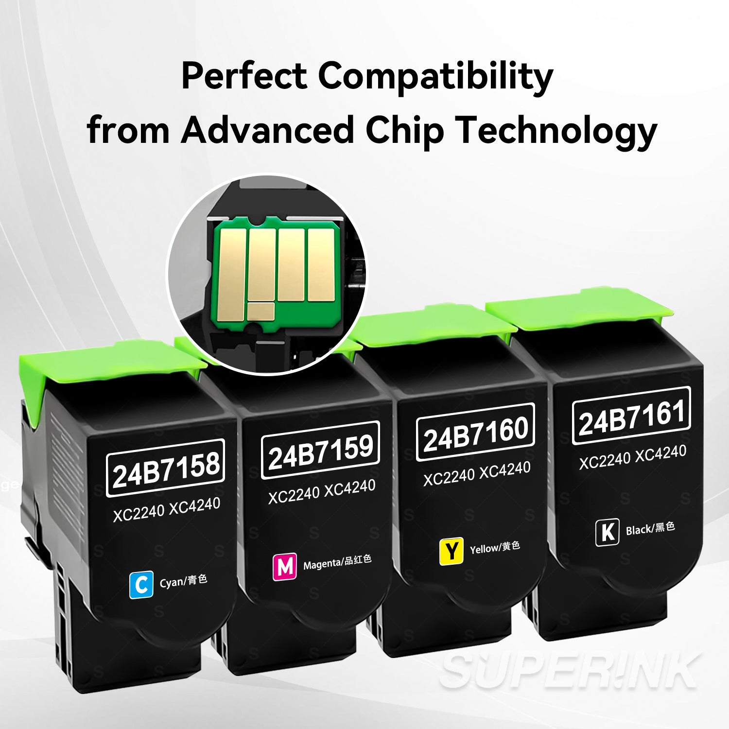 Compatible Lexmark 24B7161 24B7158 24B7159 24B7160 Toner Cartridge Set