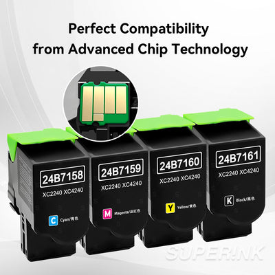 Compatible Lexmark 24B7161 24B7158 24B7159 24B7160 Toner Cartridge Set