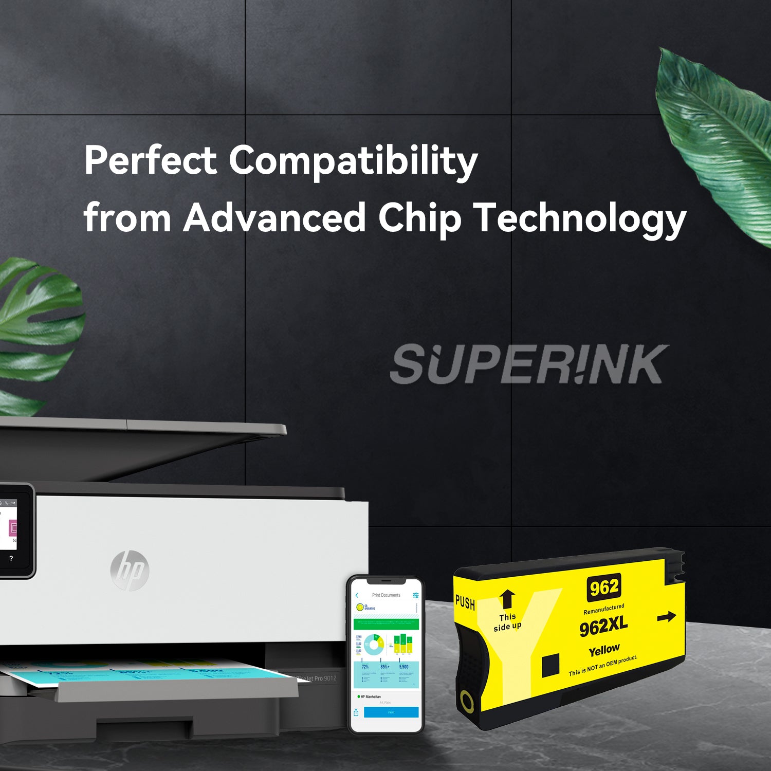 Compatible HP 962XL Yellow High Yield Ink Cartridge by Superink