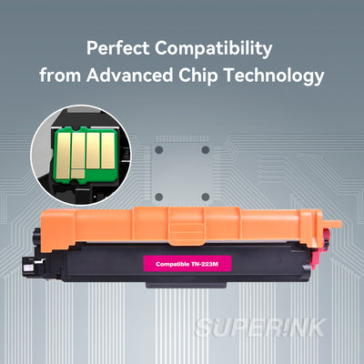 Compatible Brother TN-223 Magenta Toner WITH CHIP by Superink