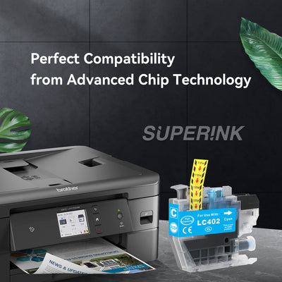 Compatible Brother LC402XL Cyan Ink Cartridge High Yield by Superink
