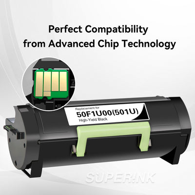 Compatible 501U Lexmark Black Toner Cartridge (50F1U00) by Superink