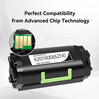 Compatible Lexmark 62D1X00 (621X) Black Toner Cartridge By Superink
