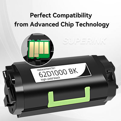 Compatible Lexmark 62D1000 (621) Black Toner Cartridge By Superink