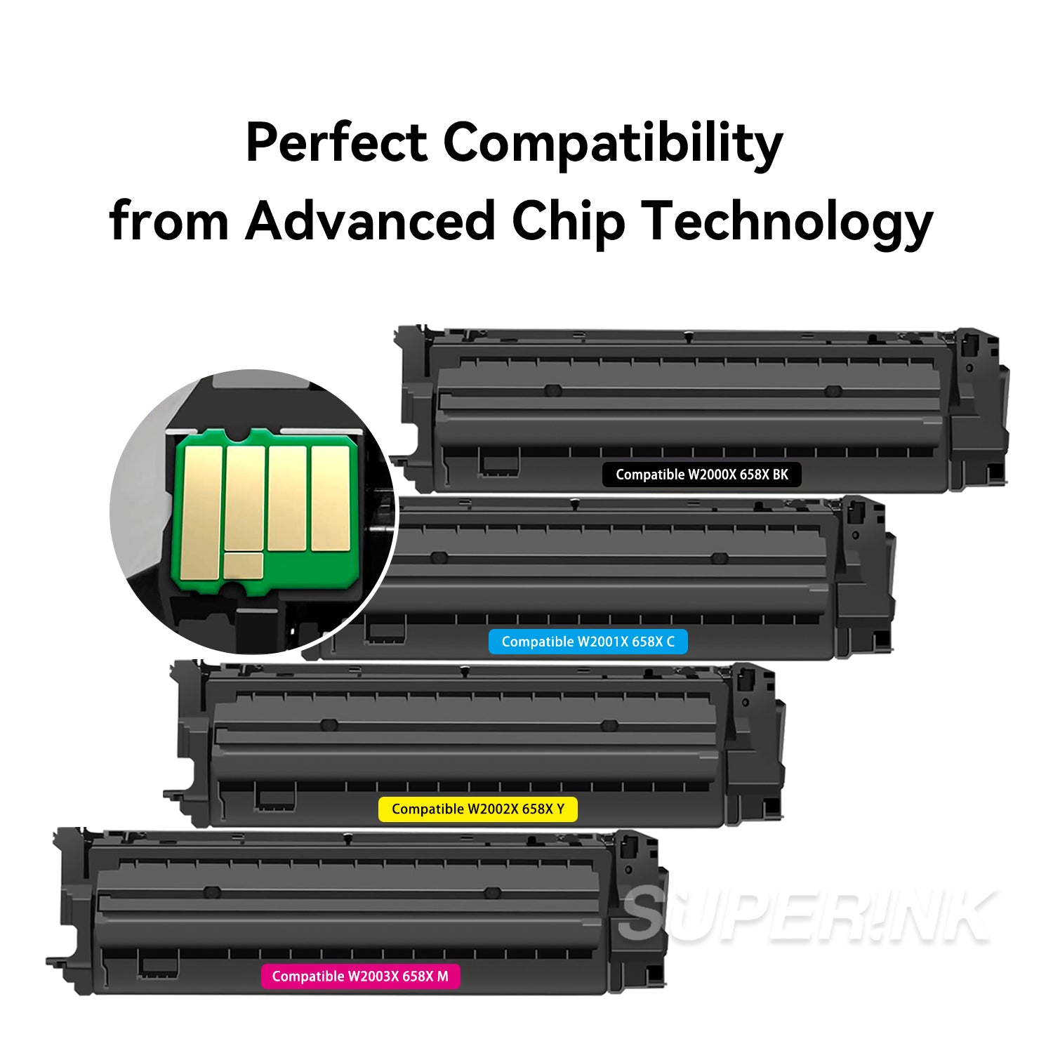 Compatible HP 658X Toner Cartridge Set By Superink