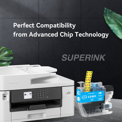 Compatible Brother LC401XL Cyan Ink Cartridge by Superink