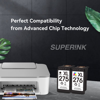 Compatible Canon PG-275XL CL-276XL Combo Inkjet Cartridge By Superink