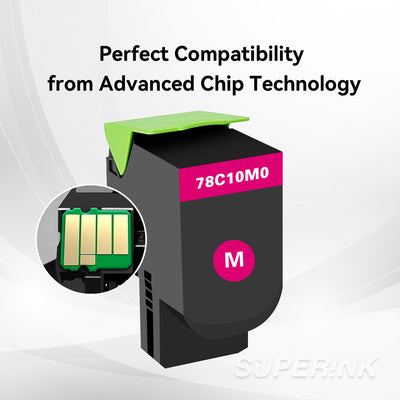 Compatible Lexmark 78C10M0 Magenta Toner Cartridge by Superink