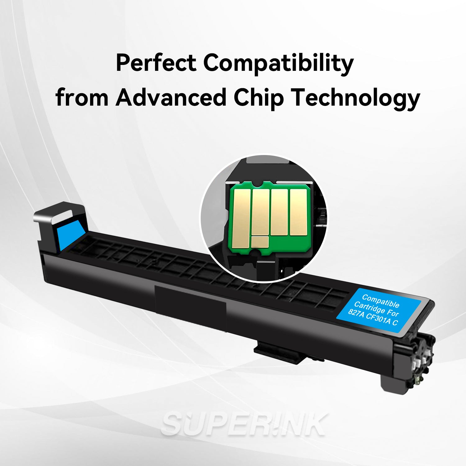 Compatible HP CF301A / HP 827A Cyan Toner Cartridge By Superink