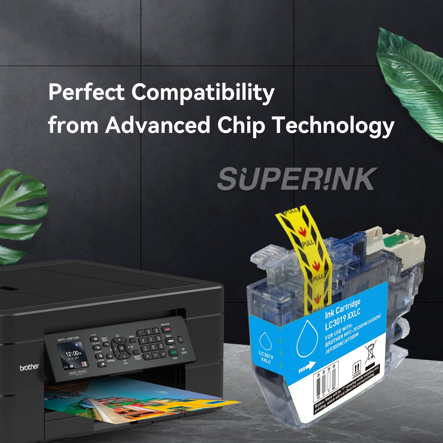 Cartouche d'encre cyan compatible Brother LC3019XXL par Superink