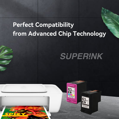 Compatible HP 63XL Ink Cartridge Combo Black/Tri-color By Superink