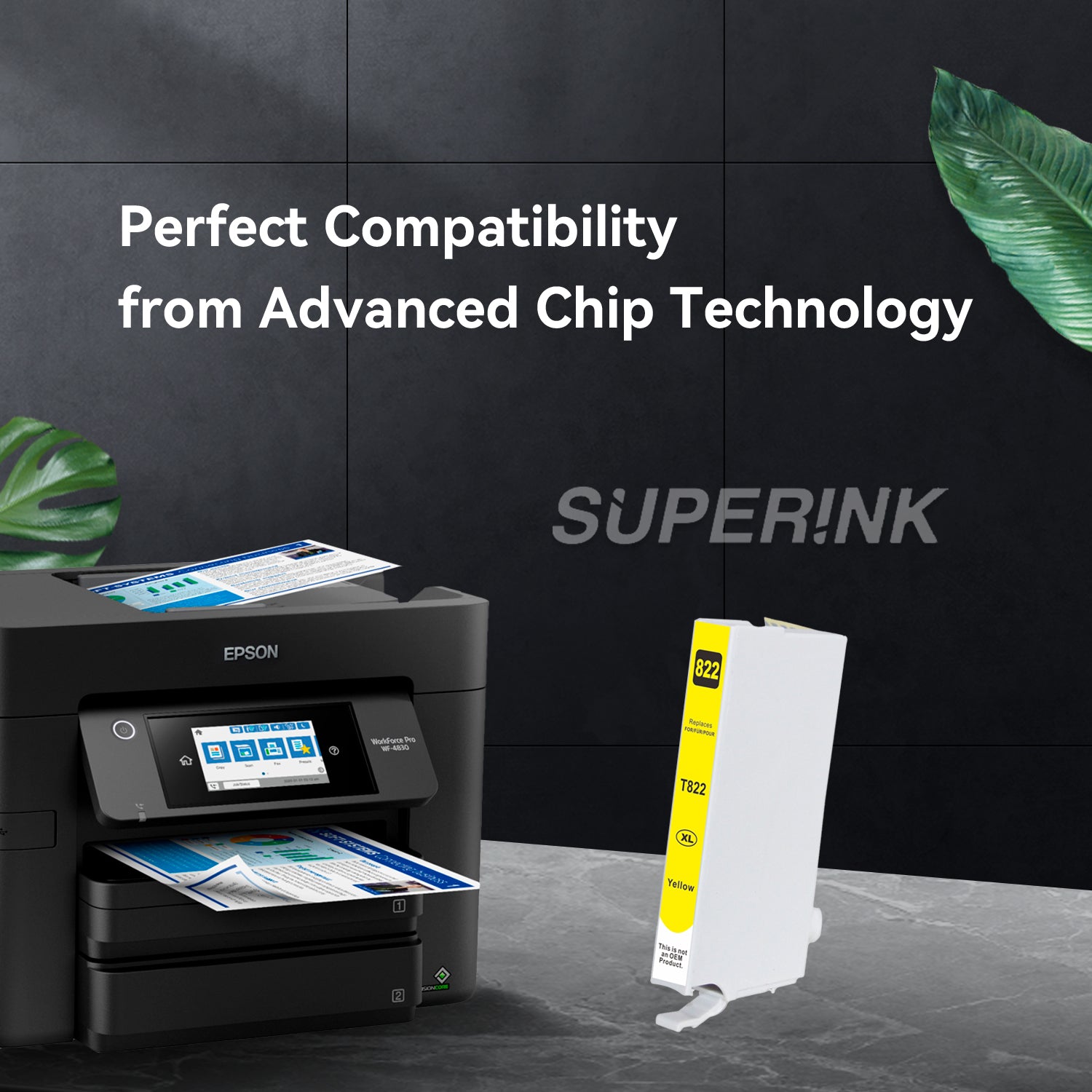 Compatible Epson T822XL Yellow High Yield Ink Cartridge