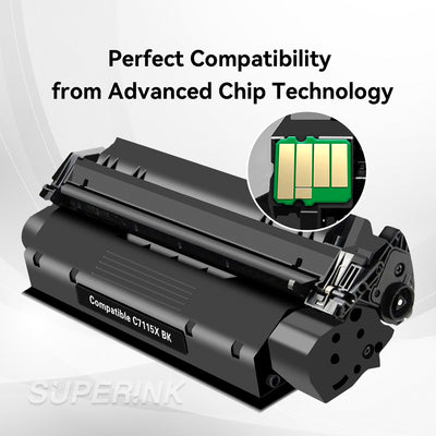 Compatible HP 15X (C7115X) Black Toner Cartridge By Superink