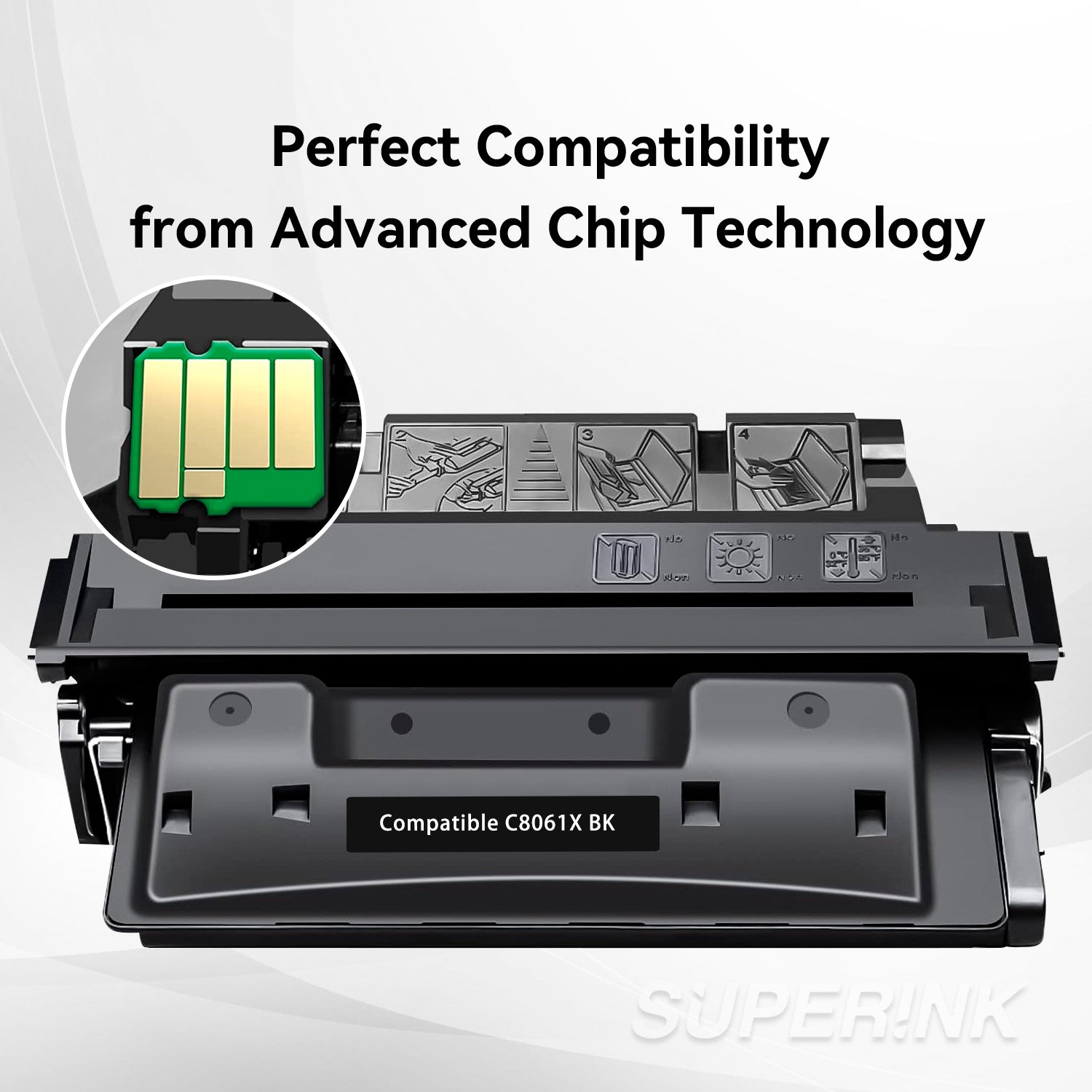 Cartouche de toner noir HP 61X (C8061X) compatible par Superink