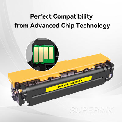 Compatible HP CB542A Toner Cartridge Yellow By Superink