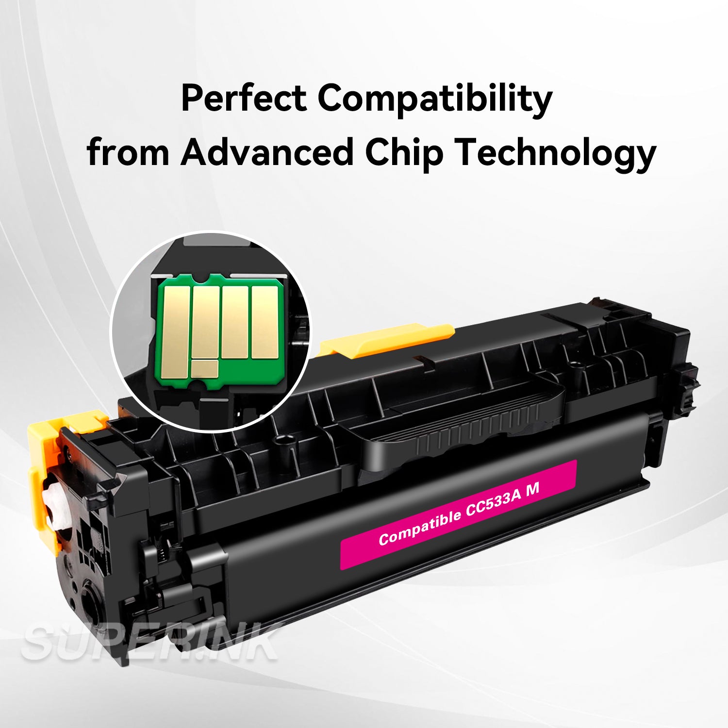 Compatible HP CC533A (304A) Magenta Toner Cartridge By Superink
