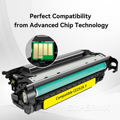 Compatible CE252A HP 504A Yellow Toner Cartridge By Superink