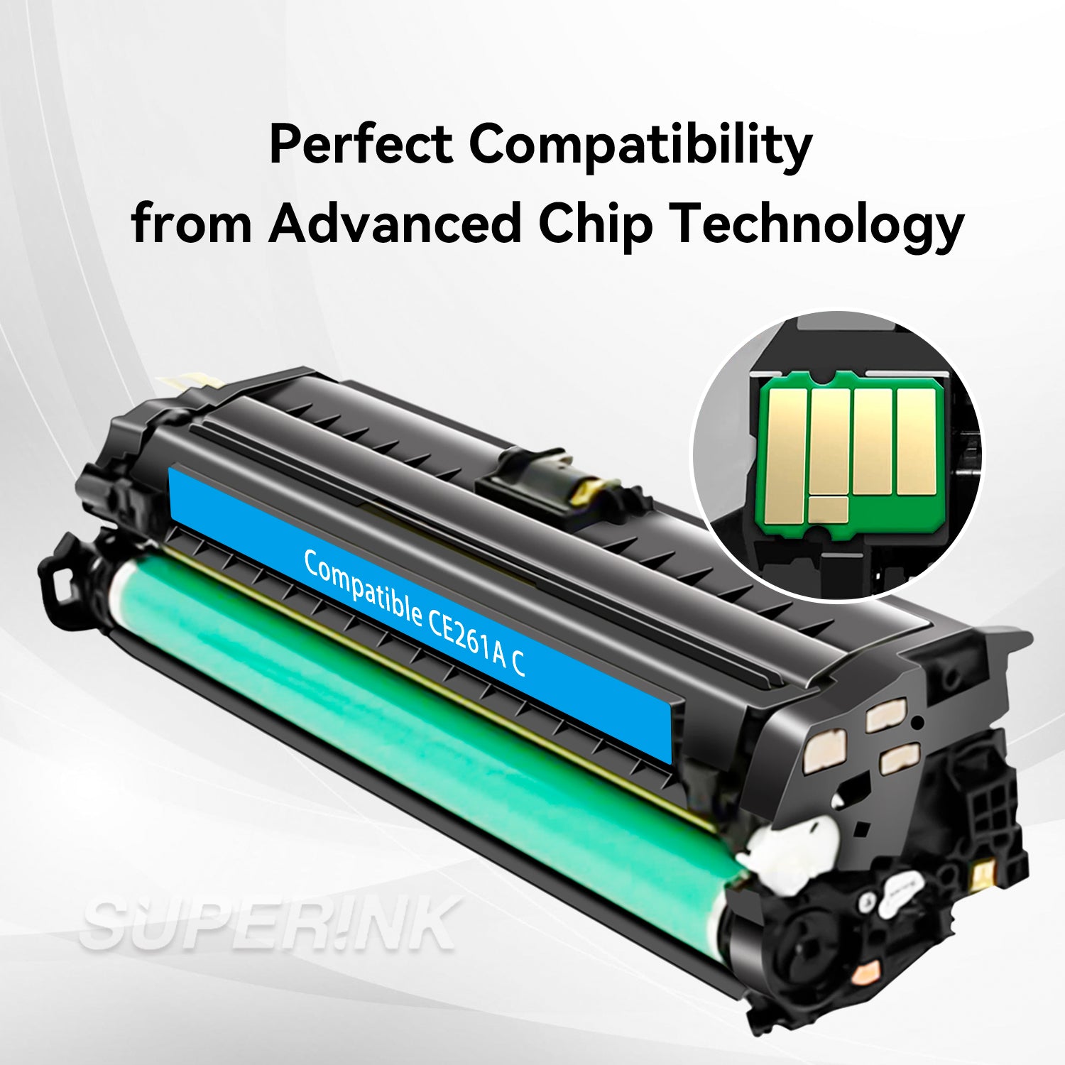 Cartouche de toner cyan HP CE261A compatible (HP 648A) par Superink