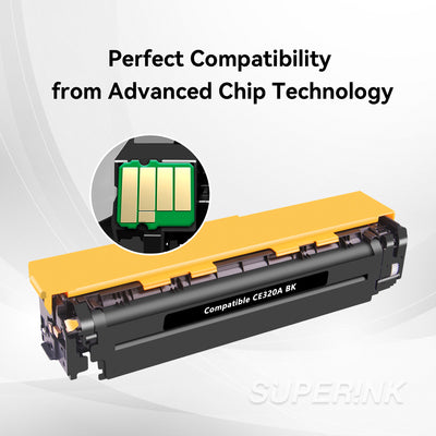 Compatible HP 128A / CE320A Black Toner Cartridge By Superink