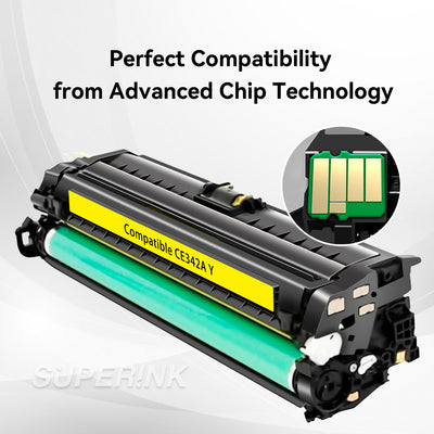 Compatible HP CE342A / HP 651A Yellow Toner Cartridge By Superink