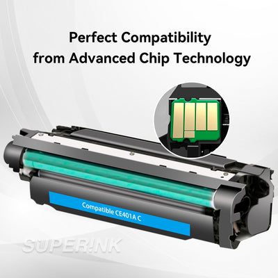Compatible HP CE401A (HP 507A) Toner Cartridge Cyan By Superink