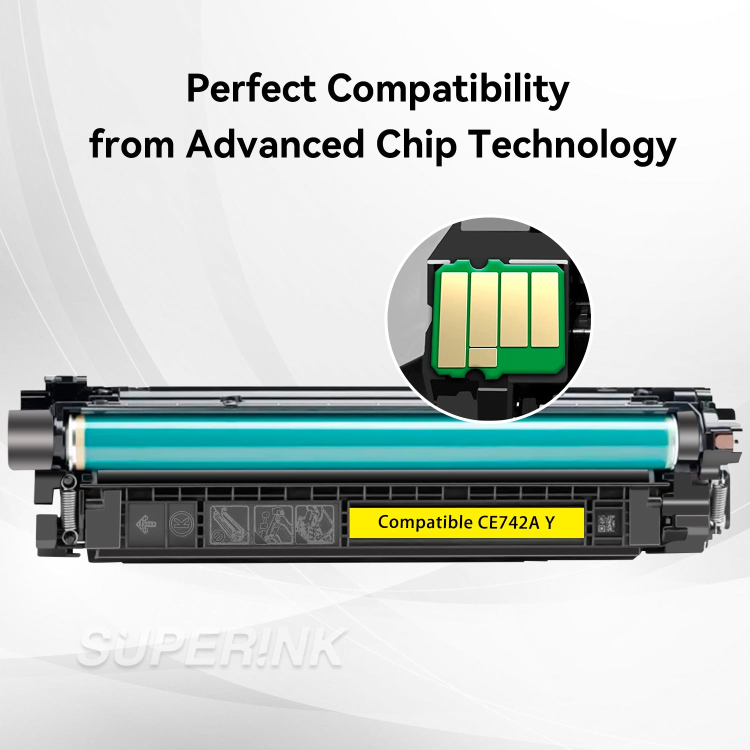 Compatible HP 307A,CE742A,Cartouche de toner jaune par Superink