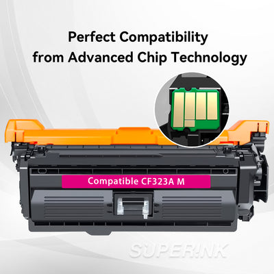 Compatible HP CF323A Toner Cartridge Magenta for HP M680 By Superink