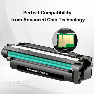 Compatible HP CF330X Toner Cartridge Black for M651 By Superink