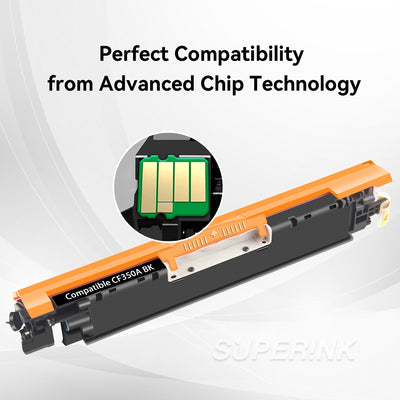 Compatible HP CF350A (130A) Black Toner Cartridge By Superink
