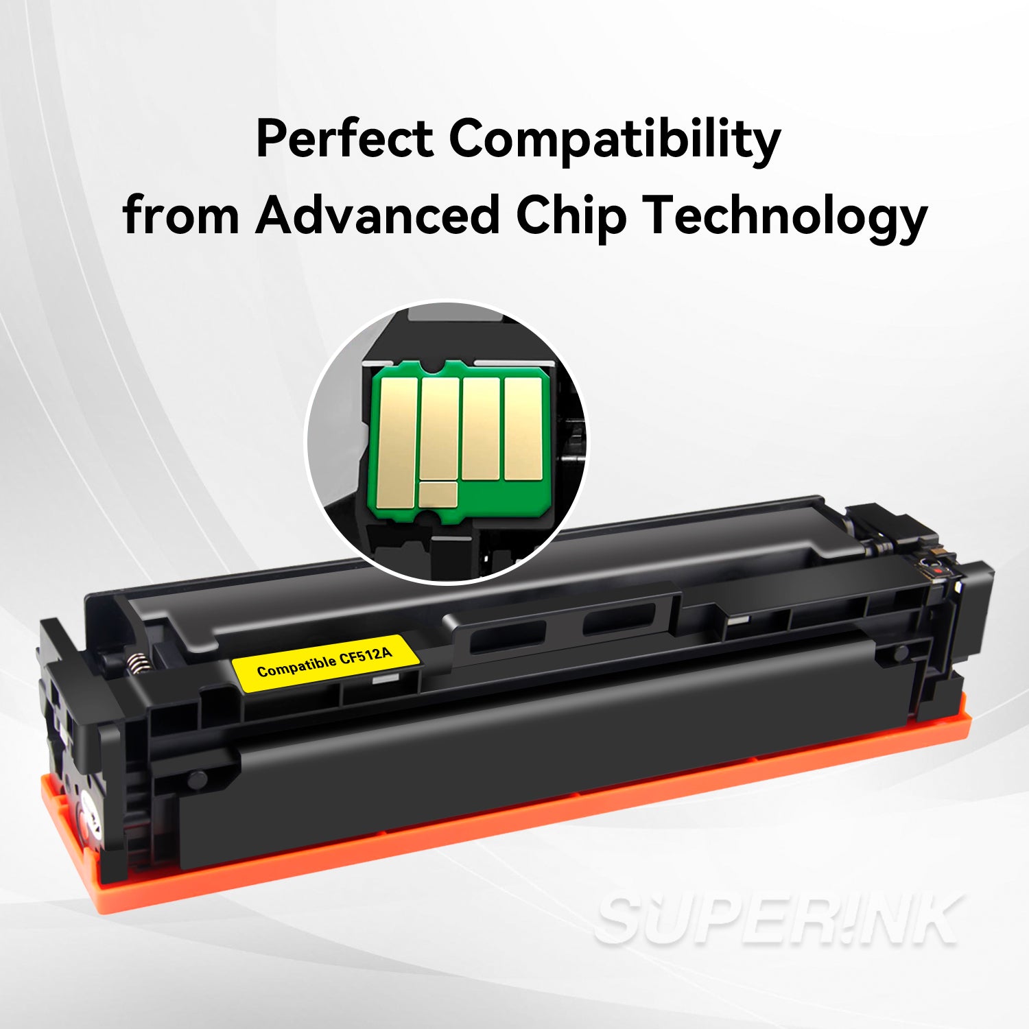 Compatible HP CF512A (204A) Yellow Toner Cartridge by Superink