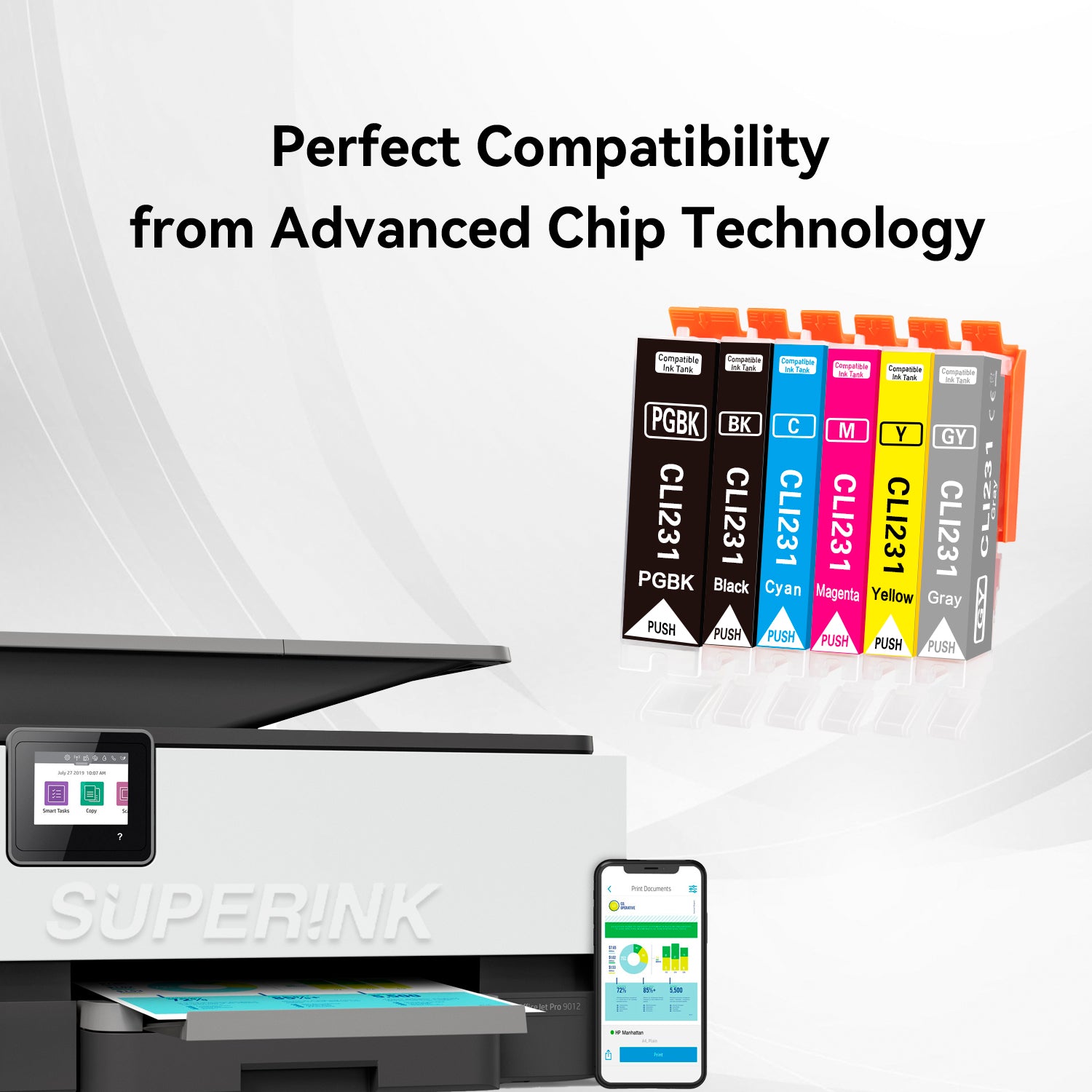 Compatible Canon PGI-230 CLI-231 Ink Cartridge 6pcs Combo