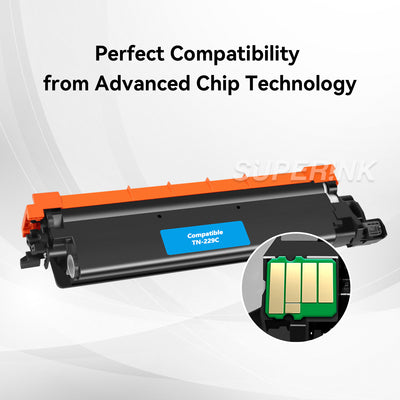 Compatible Brother TN229 Cyan Toner WITH CHIP by Superink