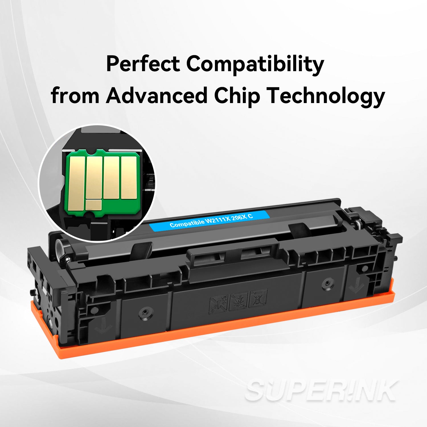 Compatible HP W2111X / 206X Cyan Toner By Superink