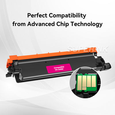 Compatible Brother TN229 Magenta Toner WITH CHIP by Superink