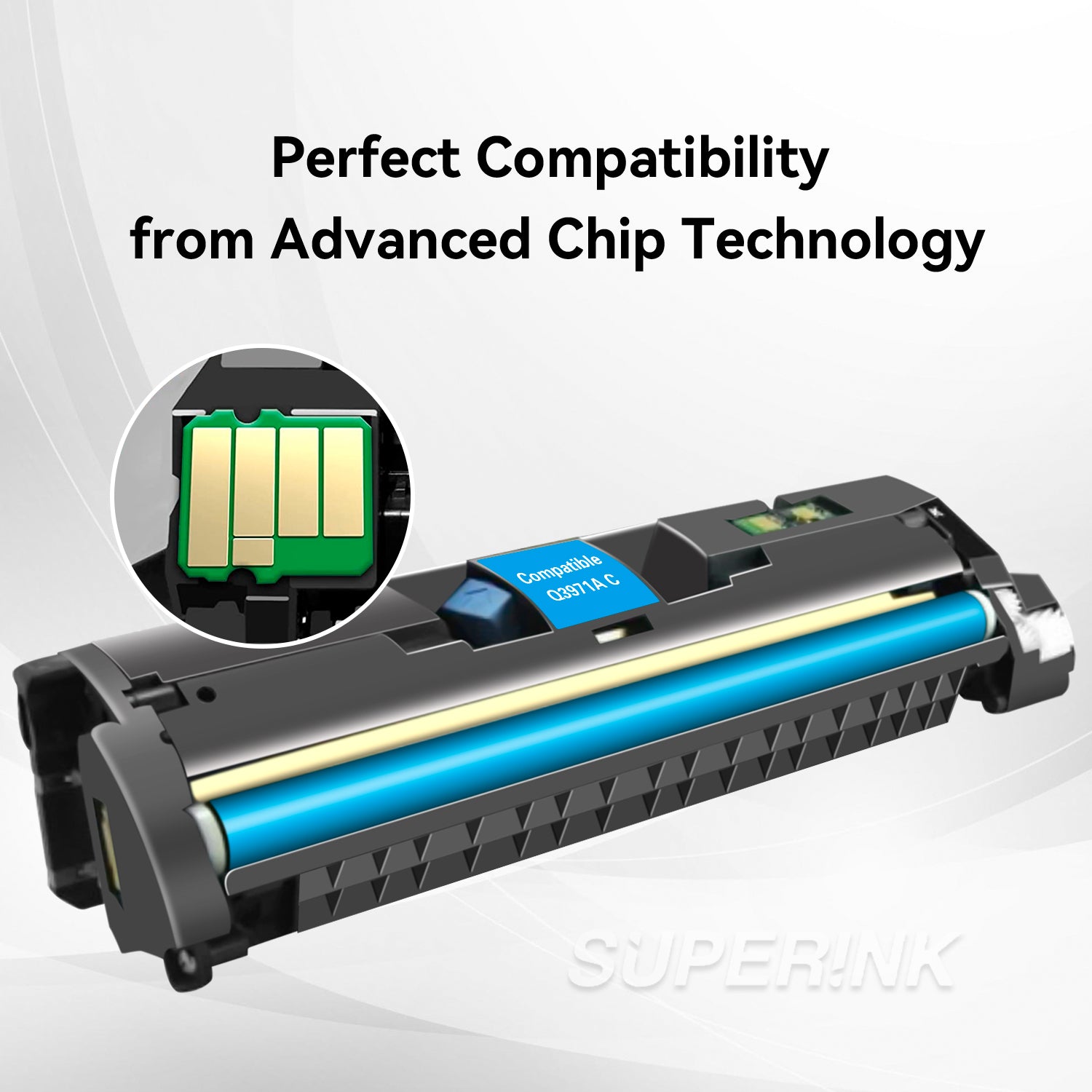 Compatible HP Q3971A Cyan Toner Cartridge( HP 123A) By Superink