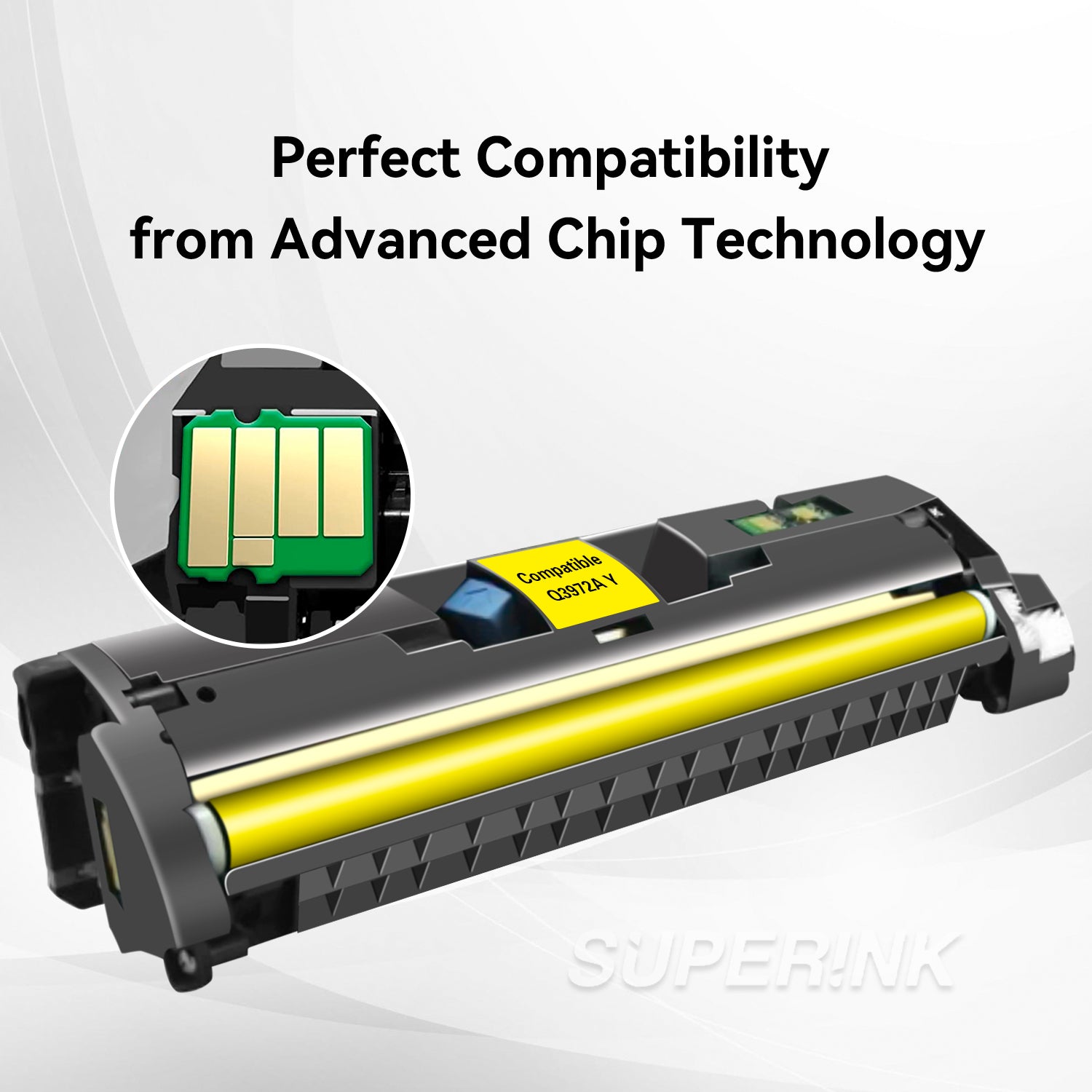 Compatible HP Q3972A Yellow Toner Cartridge (HP 123A) By Superink