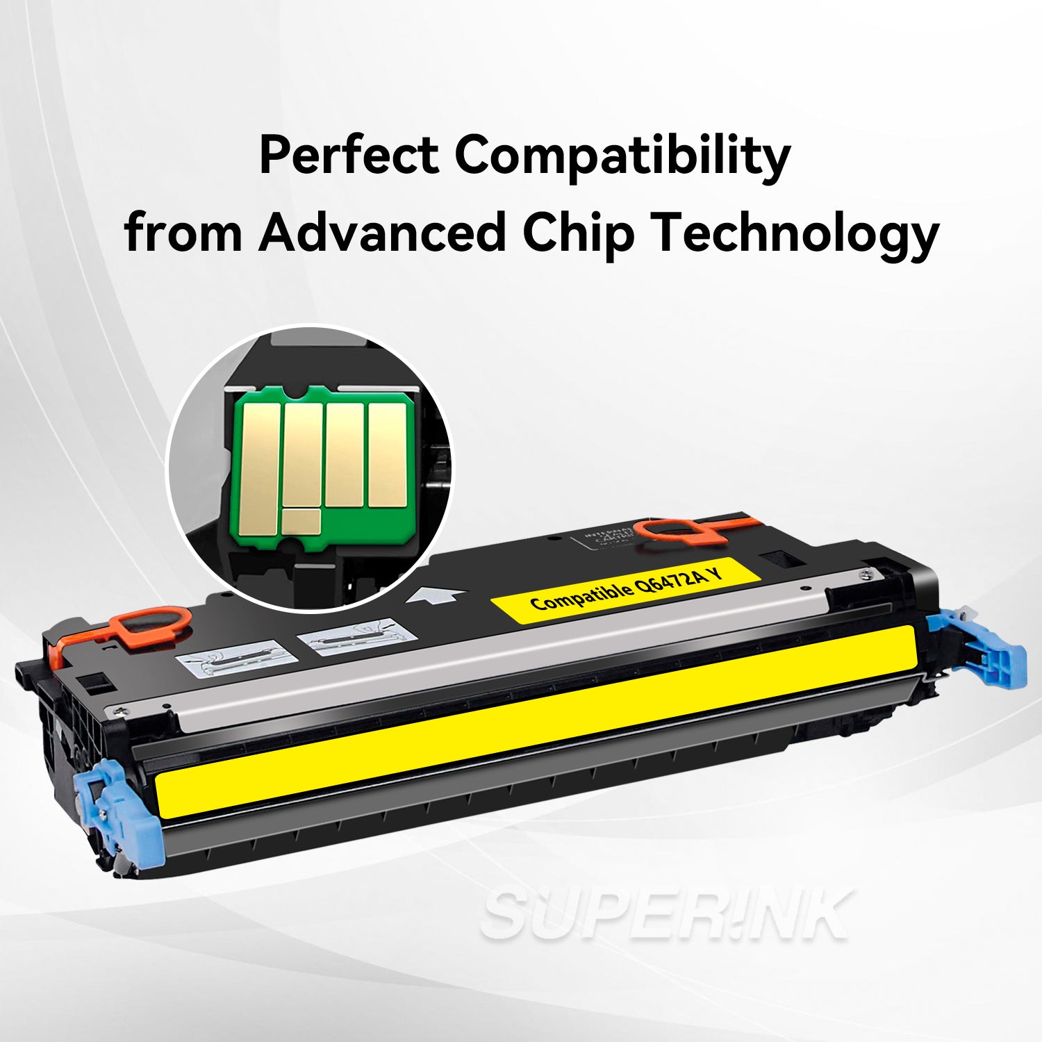 Compatible HP Q6472A Yellow Toner Cartridge (HP 502A) By Superink