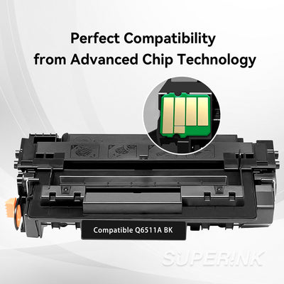 Compatible HP 11A (Q6511A) Black Toner Cartridge By Superink