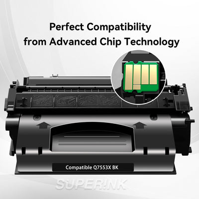 Compatible HP 53X (Q7553X) Black Toner Cartridge By Superink